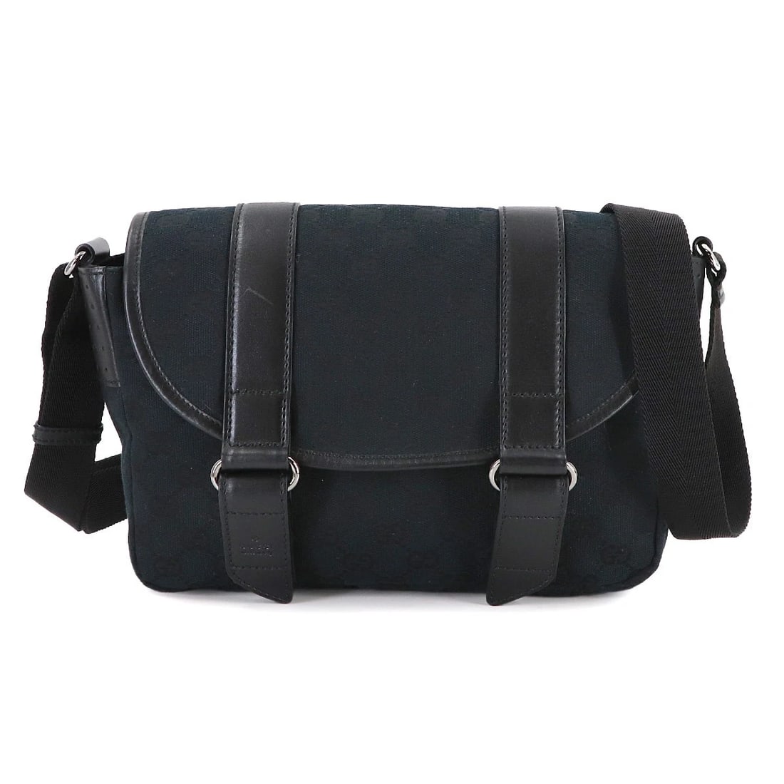 GUCCI MESSENGER SHOULDER BAG GG CANVAS: GUCCI Messenger Shoulder Bag GG Canvas Brand: GUCCI Type: Shoulder Bag Material: GG Canvas , Leather Color: Black Size: W 9.45 inch, H 6.30 inch, D 2.95 inch Accessories: None Accessories