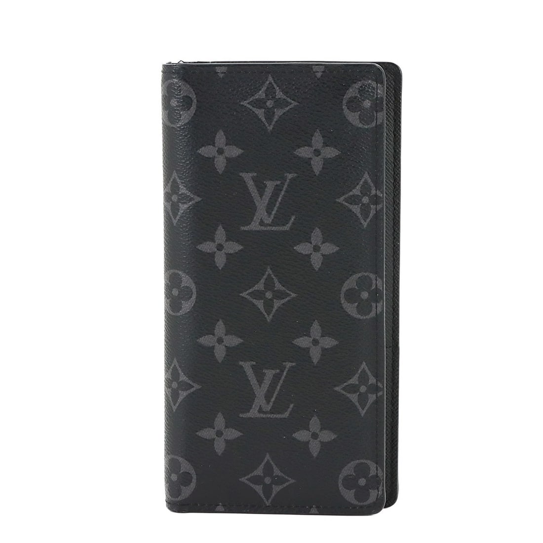 LOUIS VUITTON MONOGRAM ECLIPSE BRAZZA WALLET: LOUIS VUITTON Monogram Eclipse Brazza Wallet Brand: LOUIS VUITTON Type: Long Wallet Material: Monogram Eclipse Canvas Color: Monogram Eclipse Size: W 3.94 inch, H 7.48 inch, D 0.79 inch Accessorie