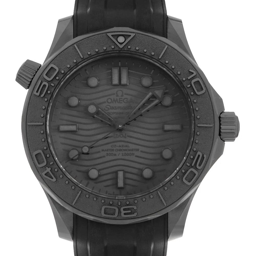 OMEGA SEAMASTER DIVER CO-AXIAL CHRONOMETER WATCH: OMEGA Seamaster Diver Co-Axial Chronometer Watch Brand: OMEGA Type: Wrist watch Material: Band Material rubber, Case Material Ceramic Color: Dial Colour Black Size: Case:W43.5mm Accessories: None