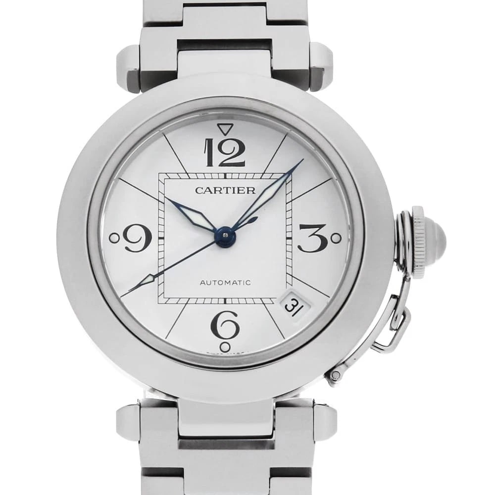 CARTIER PASHA WATCH: Cartier Pasha Watch Brand: Cartier Type: Wrist watch Material: Band Material Stainless Steel, Case Material Stainless Steel Color: Dial Colour White Size: Case:W35mm Circumference of Wrist:18cm Ac