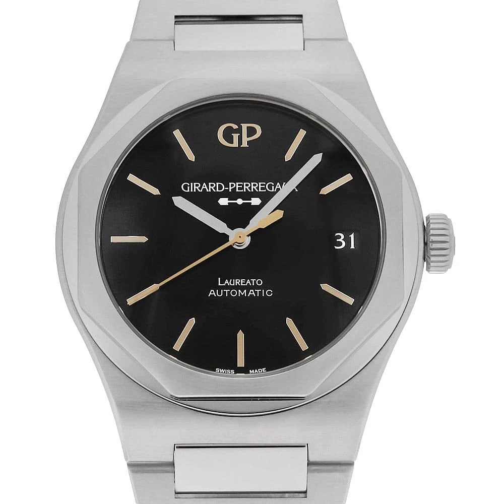 GIRARD-PERREGAUX LAUREATO WATCH: Girard-Perregaux Laureato Watch Brand: Girard-Perregaux Type: Wrist watch Material: Band Material Stainless Steel, Case Material Stainless Steel Color: Dial Colour Onyx Size: Case:W42mm Circumference 