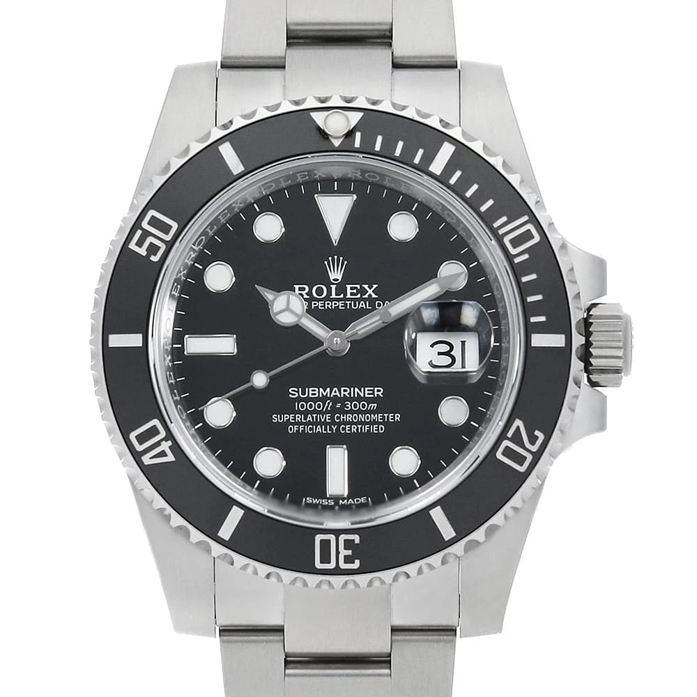 ROLEX SUBMARINER DATE BLACK WATCH: ROLEX SUBMARINER Date black Watch Brand: ROLEX Type: Wrist watch Material: Band Material Stainless Steel, Case Material Stainless Steel Color: Dial Colour Black Size: Case:W40mm Circumference of