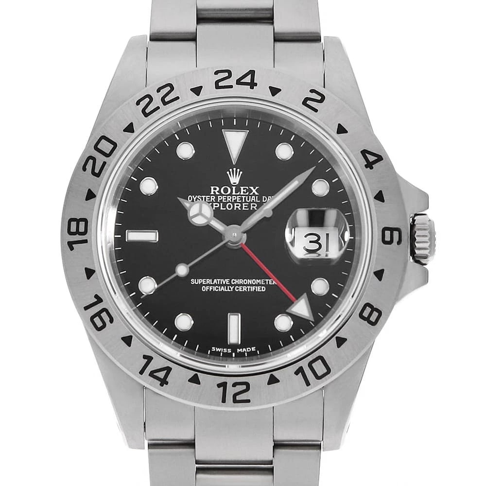 ROLEX EXPLORER BLACK WATCH: ROLEX Explorer black Watch Brand: ROLEX Type: Wrist watch Material: Band Material Stainless Steel, Case Material Stainless Steel Color: Dial Colour Black Size: Case:W40mm Circumference of