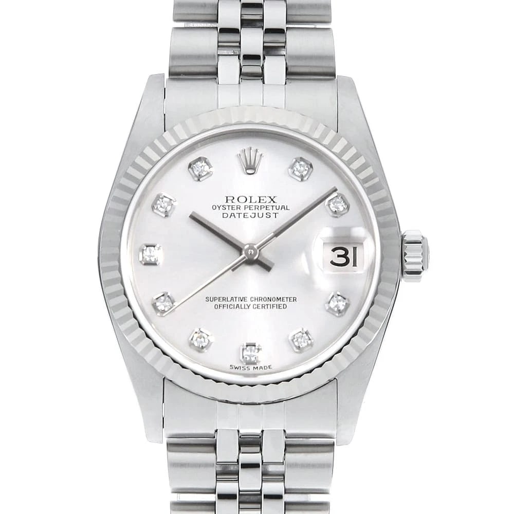 ROLEX DATEJUST DIAMOND SILVER WATCH (1 of 3)
