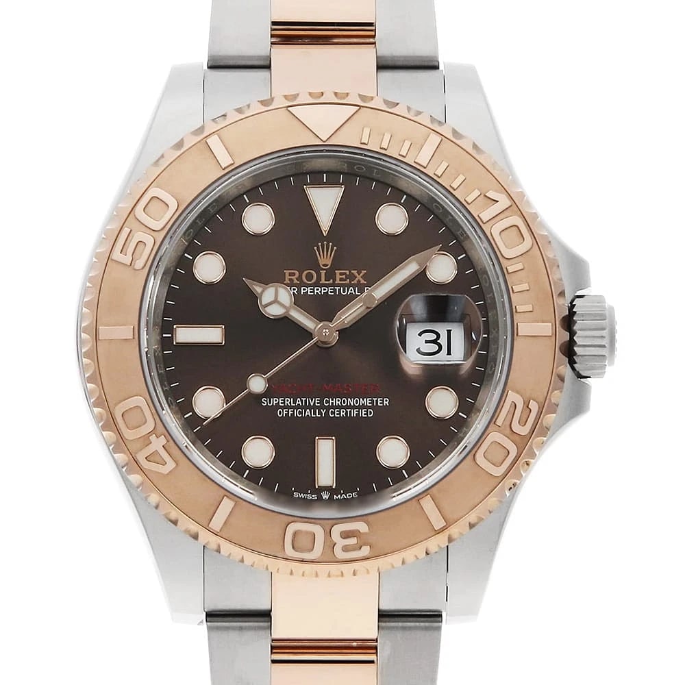 ROLEX YACHT MASTER CHOCOLATE BROWN WATCH: ROLEX Yacht master Chocolate brown Watch Brand: ROLEX Type: Wrist watch Material: Band Material Stainless Steel/Everose Gold, Case Material Stainless Steel/Everose Gold Color: Dial Colour Chocolate Br