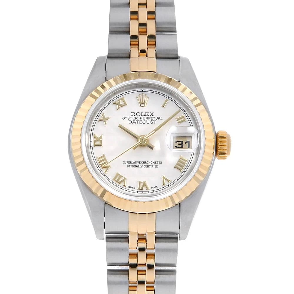 ROLEX DATEJUST CREAM PYRAMID ROME WATCH: ROLEX Datejust cream pyramid rome Watch Brand: ROLEX Type: Wrist watch Material: Band Material Stainless Steel/Yellow Gold, Case Material Stainless Steel/Yellow Gold Color: Dial Colour Ivory Size: Cas