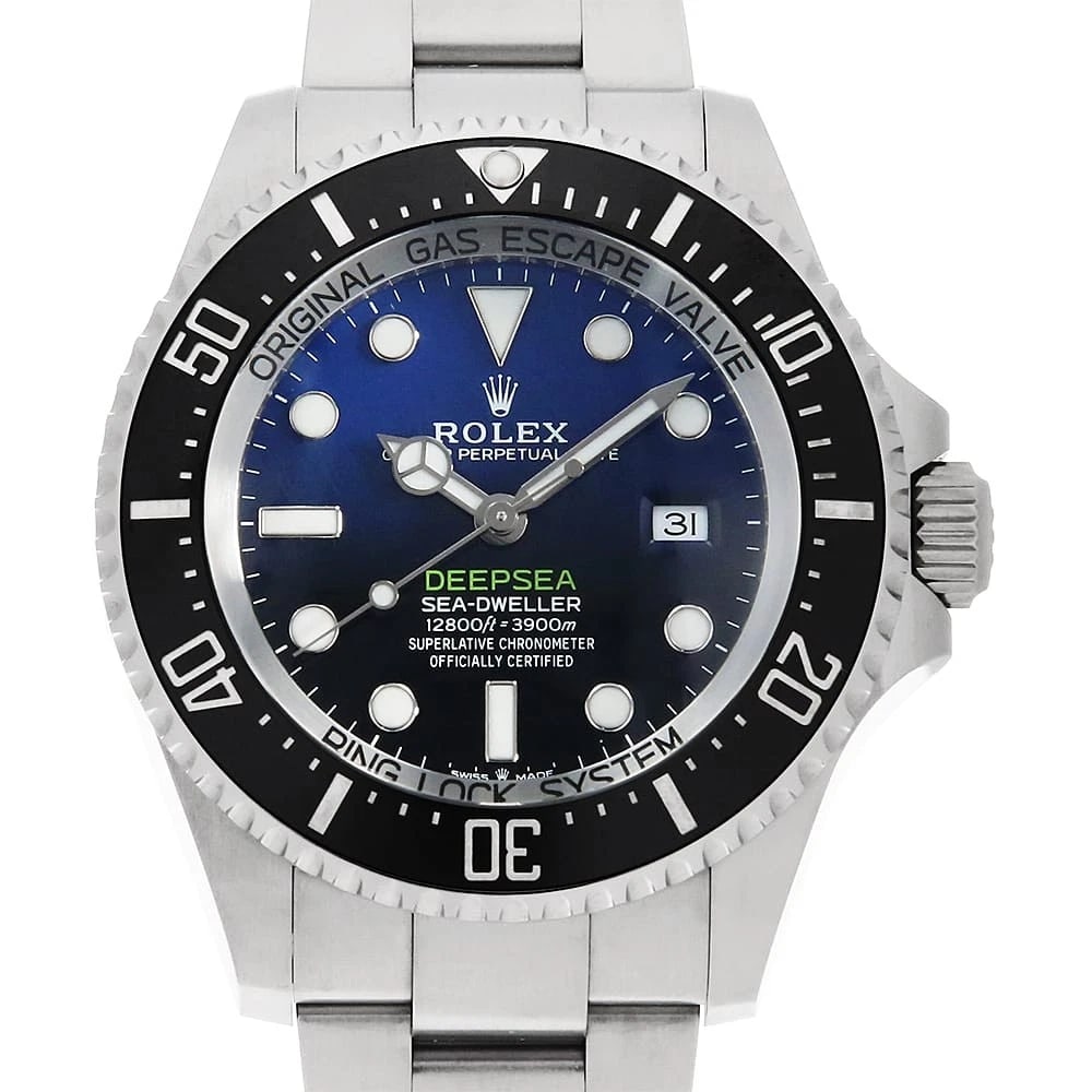 ROLEX DEEP SEA BLUE WATCH: ROLEX Deep sea blue Watch Brand: ROLEX Type: Wrist watch Material: Band Material Stainless Steel, Case Material Stainless Steel Color: Dial Colour Blue Size: Case:W44mm Circumference of Wrist:19.5cm