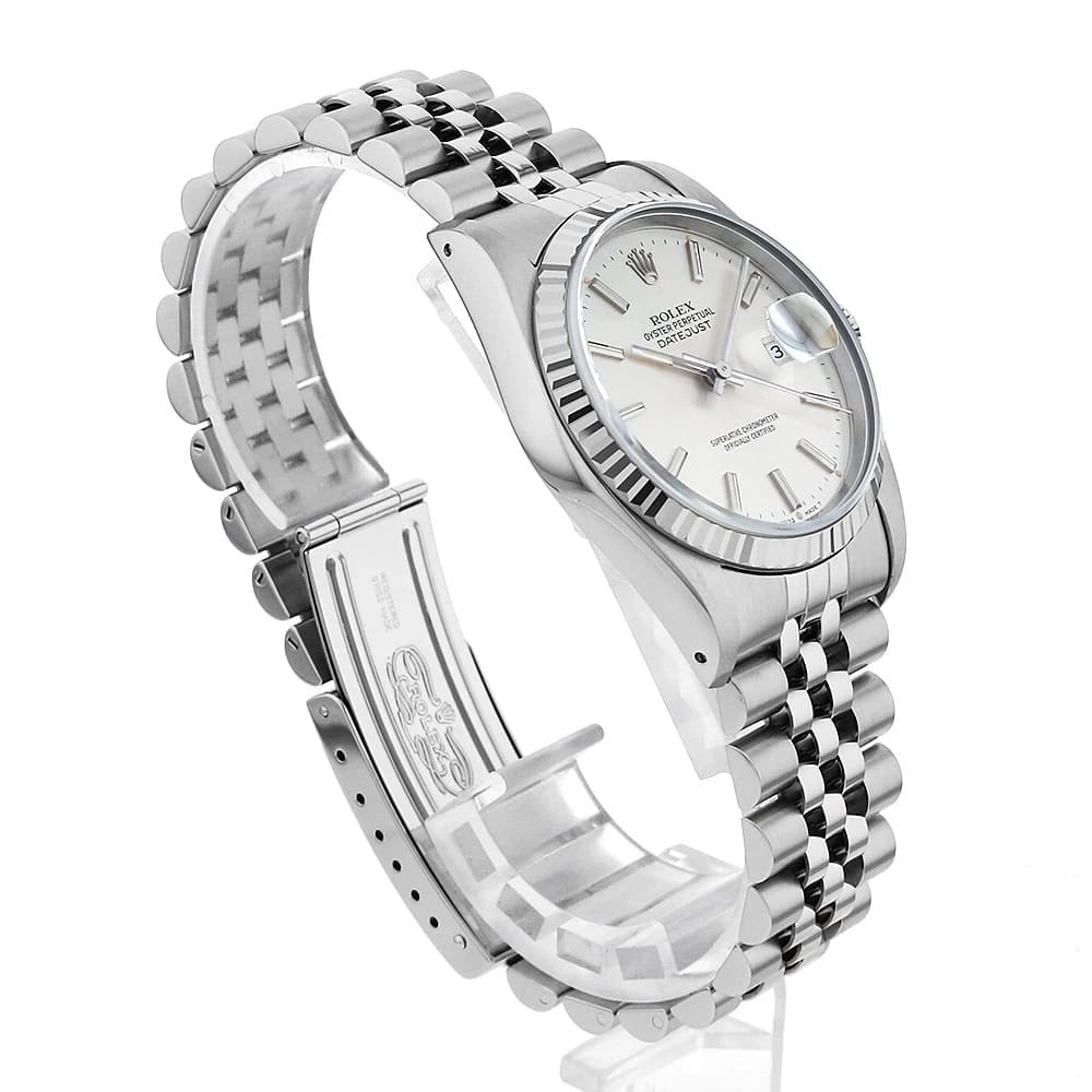 ROLEX DATEJUST SILVER WATCH - 3