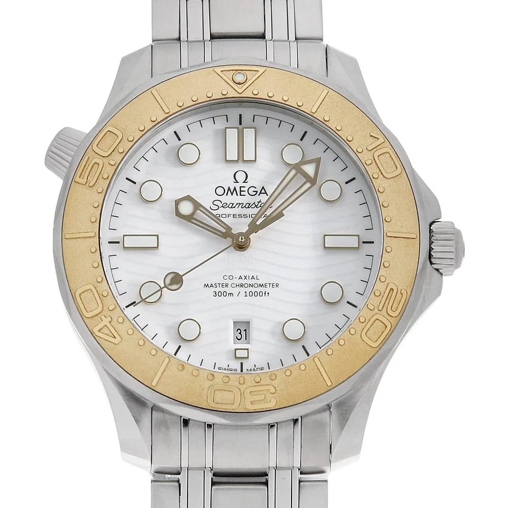 OMEGA SEAMASTER DIVER PARIS WATCH: OMEGA Seamaster Diver Paris Watch Brand: OMEGA Type: Wrist watch Material: Band Material Stainless Steel, Case Material Stainless Steel/Yellow Gold Color: Dial Colour White Size: Case:W42mm Circumfere