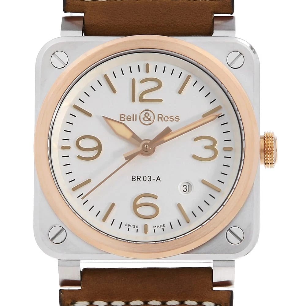 BELL&ROSS WHITE STEEL & GOLD WATCH (1 of 3)
