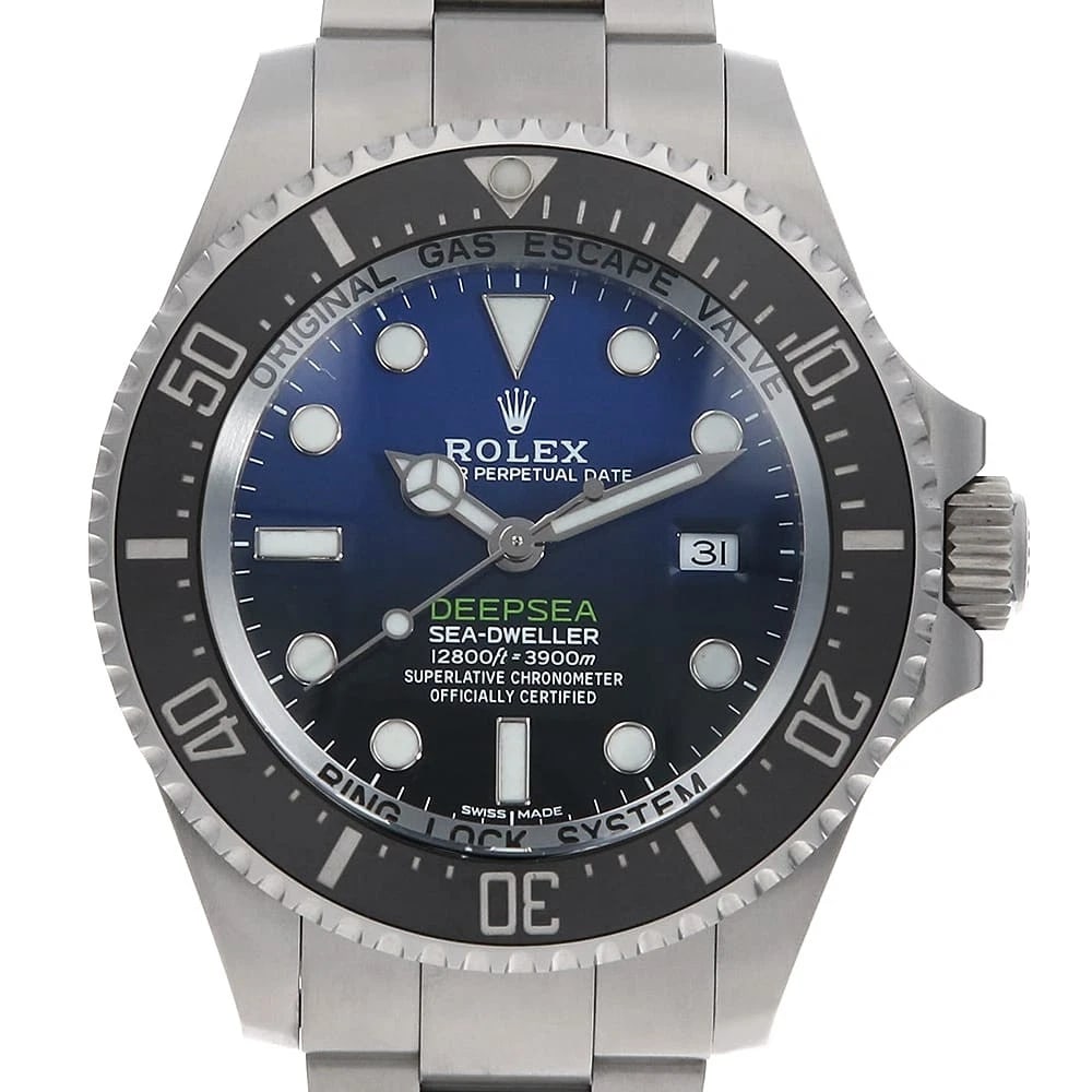 ROLEX DEEP SEA BLUE WATCH: ROLEX Deep sea blue Watch Brand: ROLEX Type: Wrist watch Material: Band Material Stainless Steel, Case Material Stainless Steel Color: Dial Colour Blue Size: Case:W44mm Circumference of Wrist:20cm