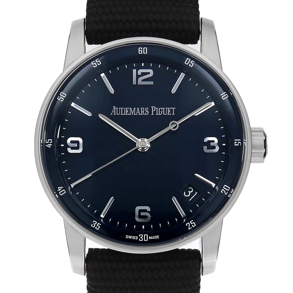 AUDEMARS PIGUET AUTOMATIC WATCH: AUDEMARS PIGUET Automatic Watch Brand: AUDEMARS PIGUET Type: Wrist watch Material: Band Material rubber, Case Material White Gold Color: Dial Colour Blue Size: Case:W41mm Accessories: None