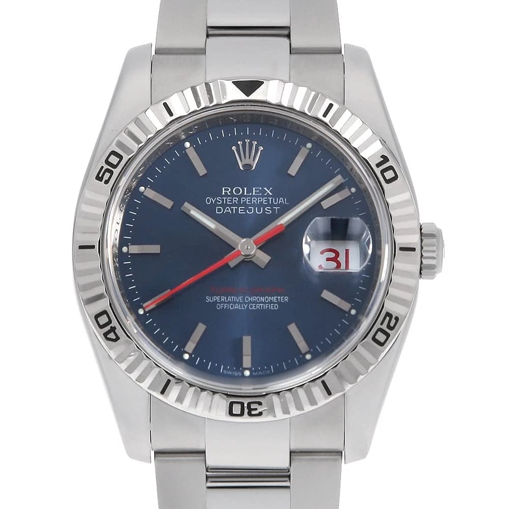 ROLEX TERNOGRAPH BLUE ROW OYSTER BRACELET WATCH: ROLEX Ternograph blue row oyster bracelet Watch Brand: ROLEX Type: Wrist watch Material: Band Material Stainless Steel, Case Material Stainless Steel/White gold Color: Dial Colour Blue Size: Case:W36m