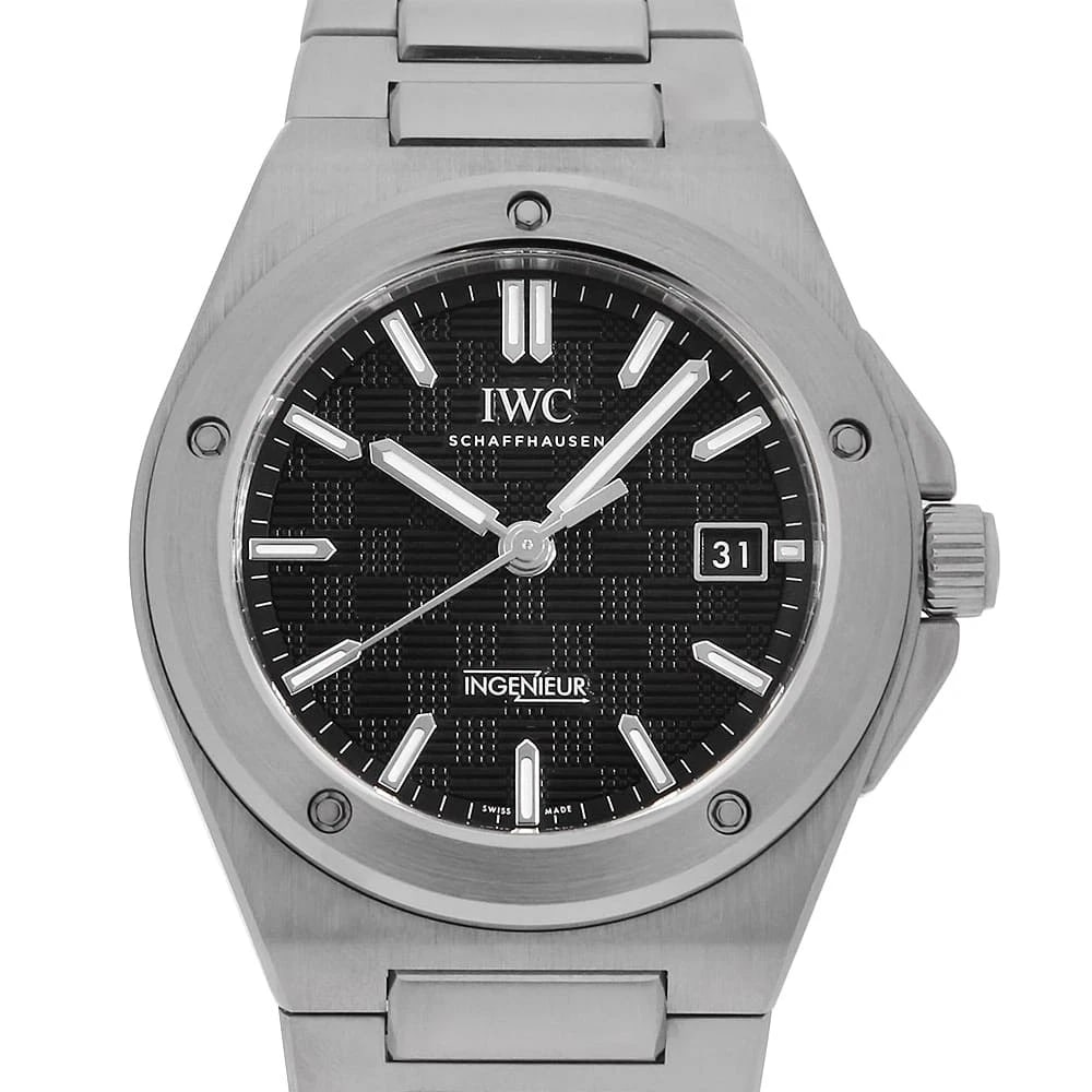 IWC INGENIEUR AUTOMATIC WATCH: IWC Ingenieur Automatic Watch Brand: IWC Type: Wrist watch Material: Band Material Stainless Steel, Case Material Stainless Steel Color: Dial Colour Black Size: Case:W40mm Circumference of Wrist:18cm 