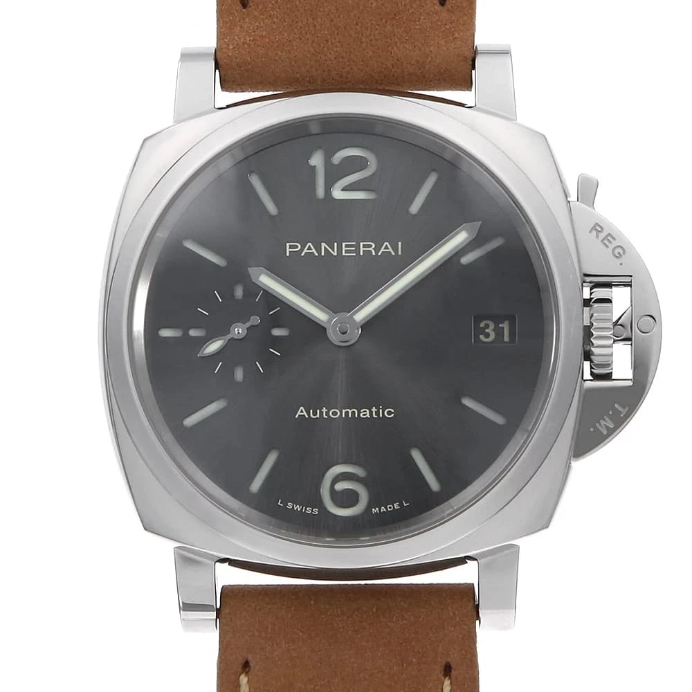 PANERAI LUMINOR WATCH: PANERAI Luminor Watch Brand: PANERAI Type: Wrist watch Material: Band Material Calfskin, Case Material Stainless Steel Color: Dial Colour Gray Size: Case:W38mm Accessories: None Accessories Notice: