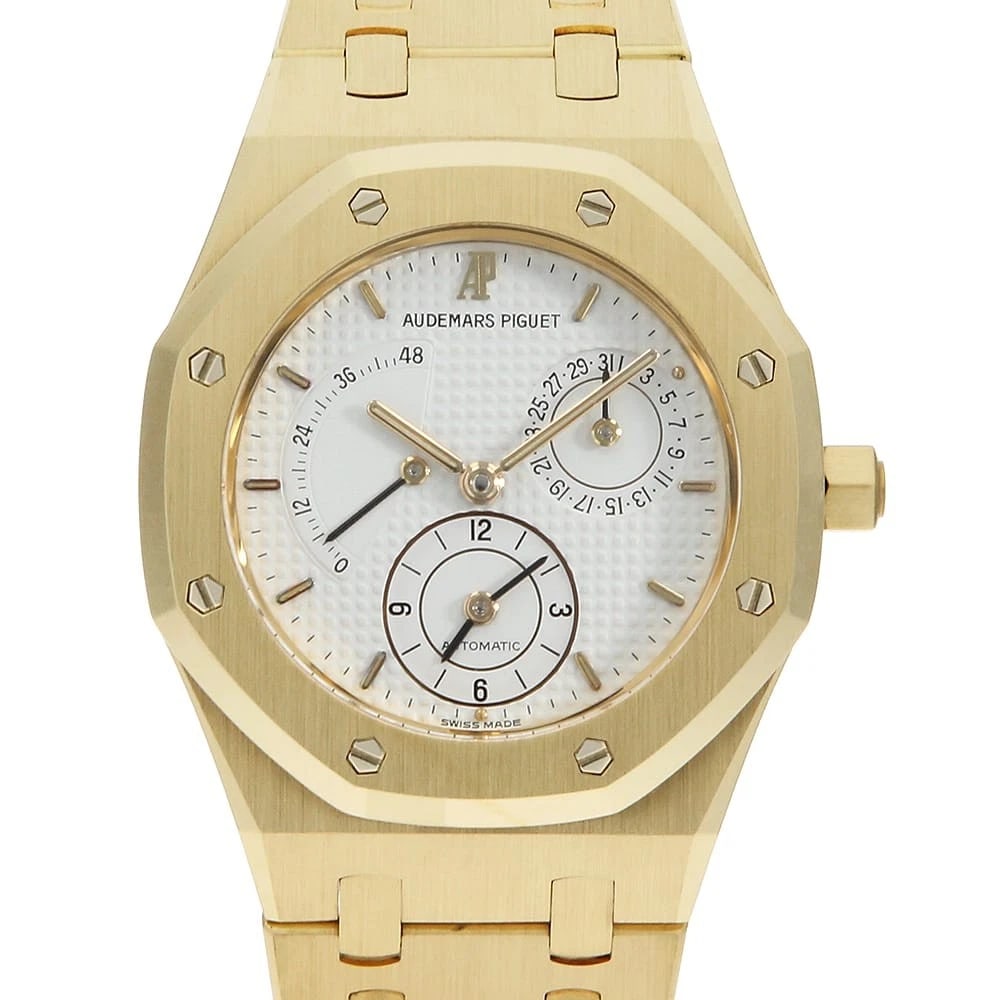 AUDEMARS PIGUET ROYAL OAK WATCH: AUDEMARS PIGUET Royal oak Watch Brand: AUDEMARS PIGUET Type: Wrist watch Material: Band Material Yellow Gold, Case Material Yellow Gold Color: Dial Colour White Size: Case:W36mm Circumference of