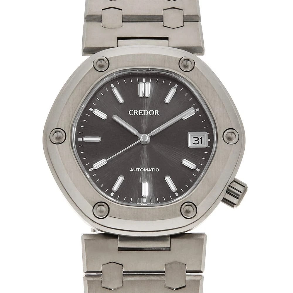 SEIKO CREDOR LOCOMOTIVE WATCH: SEIKO CREDOR Locomotive Watch Brand: SEIKO Type: Wrist watch Material: Band Material Bright Titanium, Case Material Bright Titanium Color: Dial Colour Black Size: Case:W38.8mm Circumference of