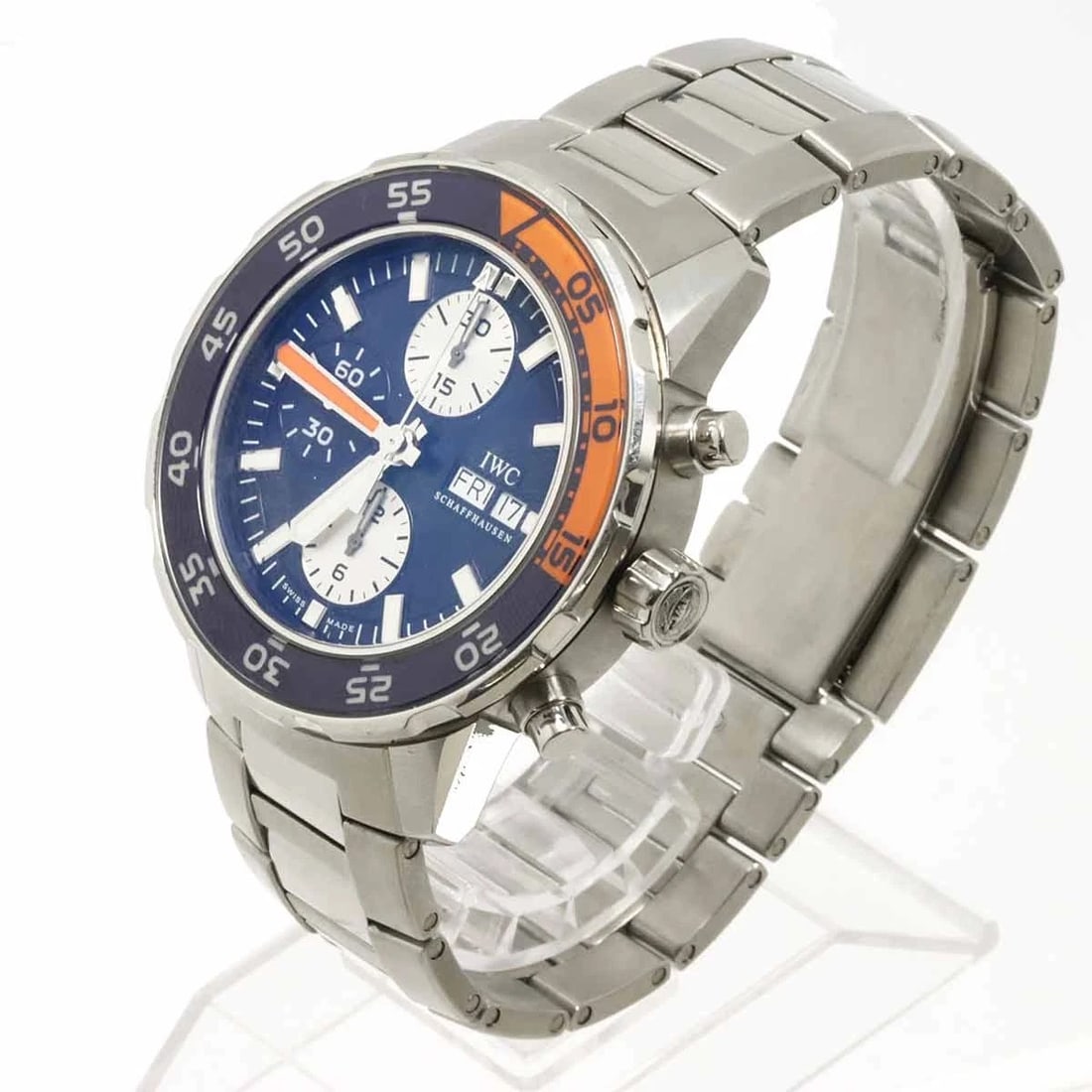 IWC AQUA TIMER CHRONOGRAPH AUTOMATIC BLACK DIAL WATCH - 2