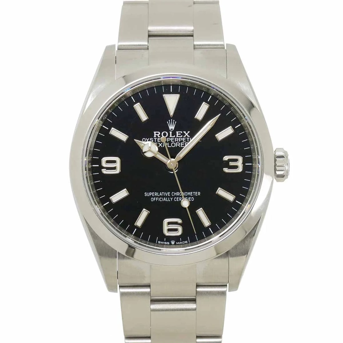 ROLEX EXPLORER AUTOMATIC BLACK DIAL WATCH: ROLEX Explorer Automatic Black Dial Watch Brand: ROLEX Type: Wristwatch Material: Case:Stainless steel Bracelet:Stainless steel Color: Dial color black Size: CaseSize Length 43mm(included lag)