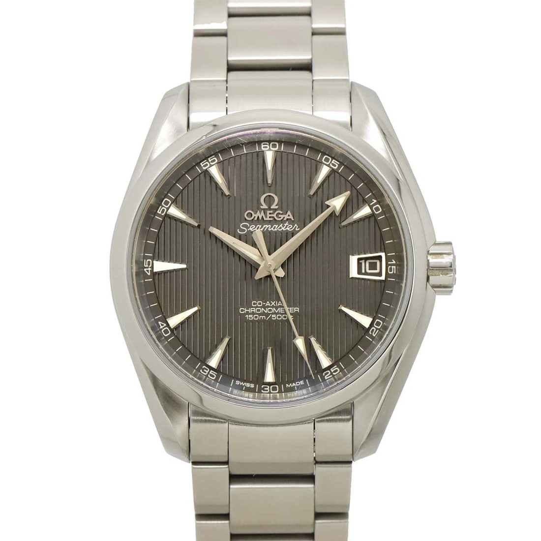 OMEGA SEAMASTER AQUA TERRA CO-AXIAL GRAY DIAL WATCH: OMEGA Seamaster Aqua Terra Co-Axial Gray Dial Watch Brand: OMEGA Type: Wristwatch Material: Case:Stainless steel Bracelet:Stainless steel Color: Dial color Gray Size: CaseSize Length 45mm(included lag