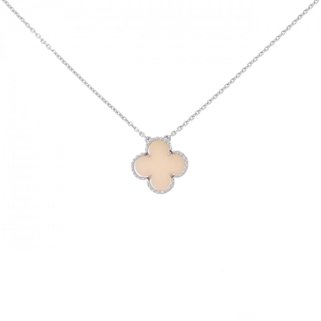 VAN CLEEF & ARPELS ALHAMBRA NECKLACE: Van Cleef & Arpels Alhambra Necklace Brand: Van Cleef & Arpels Type: Van Cleef & Arpels Necklace Material: 750 white gold, Main Stone/Creation Opal Color: white gold Size: 38?42cm,Actual Size Pendant