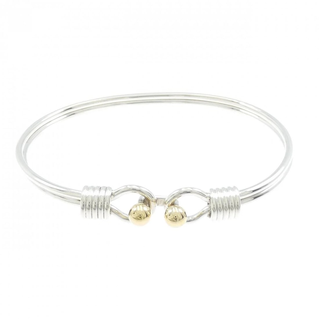 TIFFANY&CO. DOUBLE LOOP BANGLE: TIFFANY&Co. Double Loop Bangle Brand: TIFFANY&Co. Type: TIFFANY & Co. Bracelet Material: 925Silver/750Yellow Gold, Color: none Size: 17.5cm,Actual Size Max width approx: 9.6mm Accessories: None