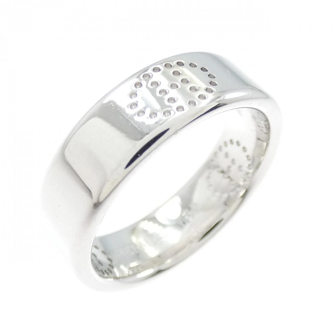 HERMES ECLIPSE RING: Hermes Eclipse Ring Brand: HERMES Type: Hermes Ring Material: 750 white gold, Color: white gold Size: US5.75 Accessories: None Accessories Notice: When purchasing pre-owned goods, please r