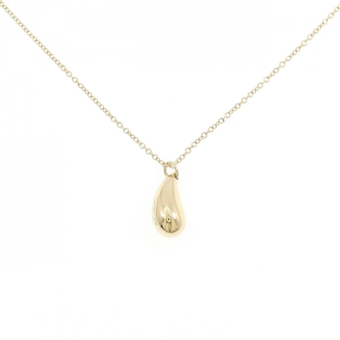 TIFFANY&CO. TEARDROP NECKLACE: TIFFANY&Co. Teardrop Necklace Brand: TIFFANY&Co. Type: TIFFANY&Co. Necklace Material: 750 yellow gold, Color: yellow gold Size: 41cm,Actual Size Pendant length approx. x width approx.: 13.0mmx6.0mm