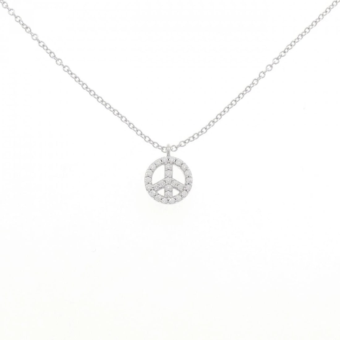 TIFFANY & CO. METRO PEACE SIGN MINI NECKLACE: TIFFANY & Co. Metro Peace Sign Mini Necklace Brand: TIFFANY&Co. Type: TIFFANY&Co. Necklace Material: 750 white gold, Color: white gold Size: 41cm,Actual Size Pendant length approx. x width approx.: