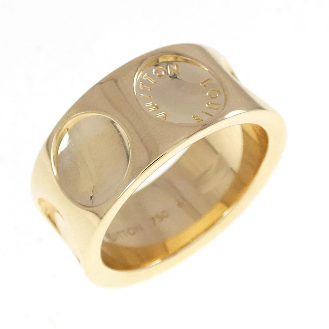 LOUIS VUITTON PETITE BOURG EMPREINTE RING: Louis Vuitton Petite Bourg Empreinte Ring Brand: LOUIS VUITTON Type: Louis Vuitton Ring Material: 750 yellow gold, Color: yellow gold Size: US10 1/4 Accessories: None Accessories Notice: When