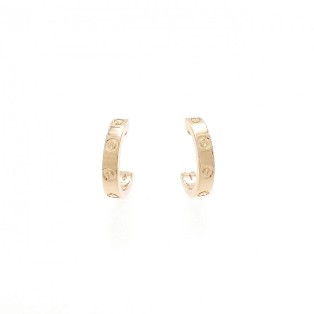 CARTIER MINI LOVE PIERCE: Cartier Mini Love Pierce Brand: CARTIER Type: Cartier Pierce/Earring Material: 750 Pink Gold, Color: Pink Gold Size: Actual Size Approx. height x width: 12.4mm x 2.6mm Accessories: None Accessories