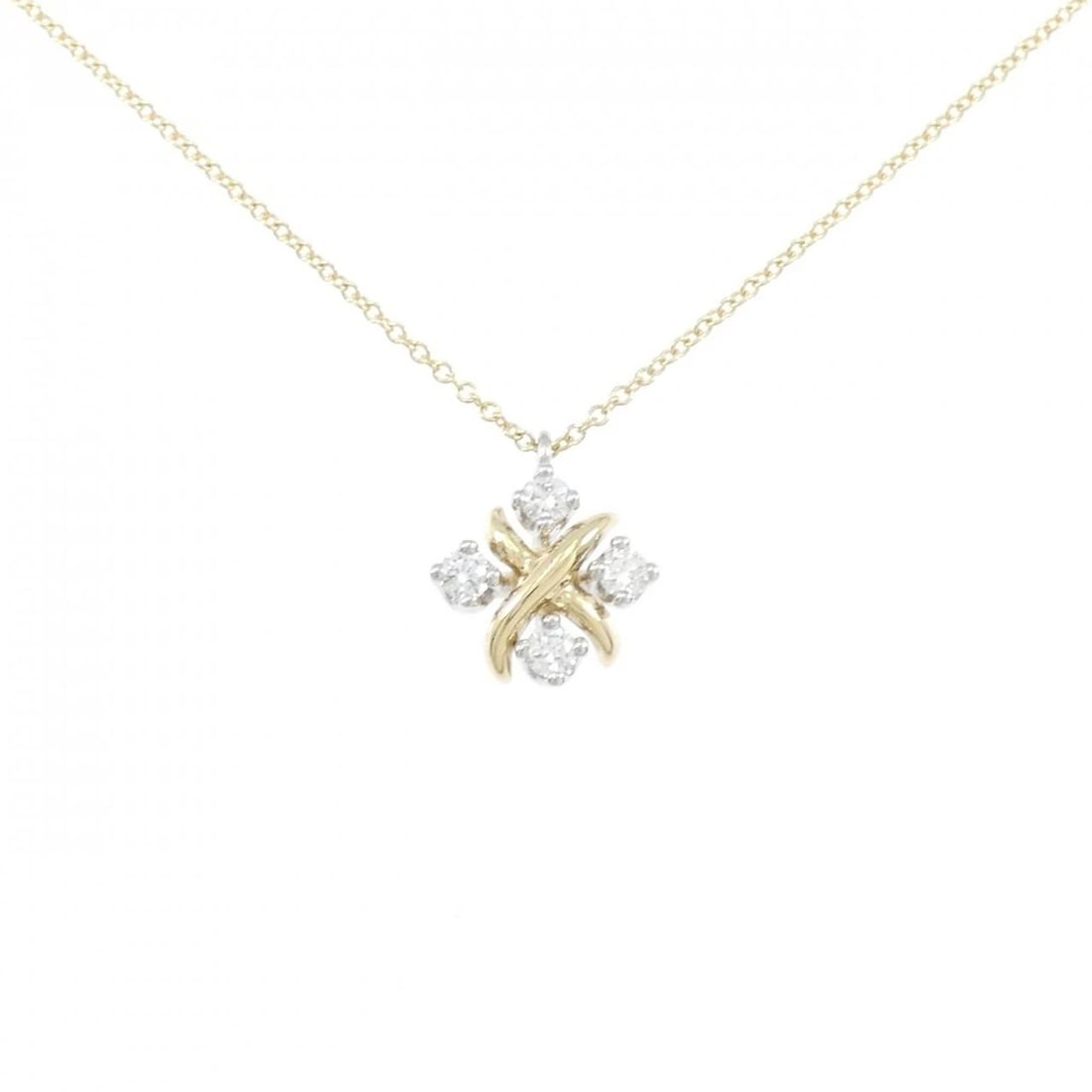 TIFFANY&CO. RING NECKLACE: TIFFANY&Co. Ring Necklace Brand: TIFFANY&Co. Type: TIFFANY&Co. Necklace Material: 750 Yellow Gold/Platinum 950, Color: none Size: 40cm,Actual Size Pendant length approx. x width approx.: