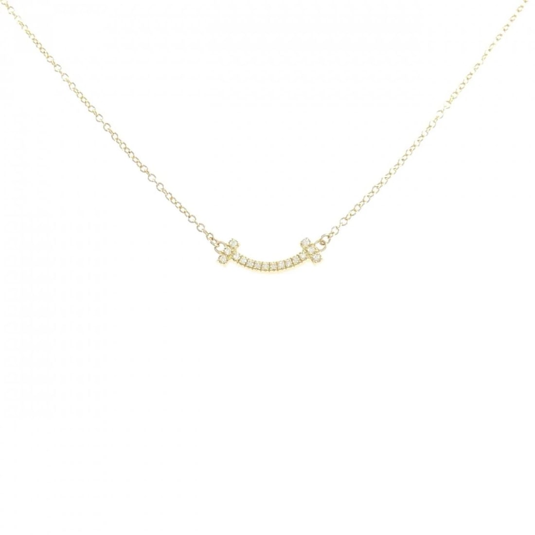 TIFFANY & CO. T SMILE MINI NECKLACE: TIFFANY & Co. T Smile Mini Necklace Brand: TIFFANY&Co. Type: TIFFANY&Co. Necklace Material: 750 yellow gold, Color: yellow gold Size: 41?46cm,Actual Size Pendant length approx. x width approx.: