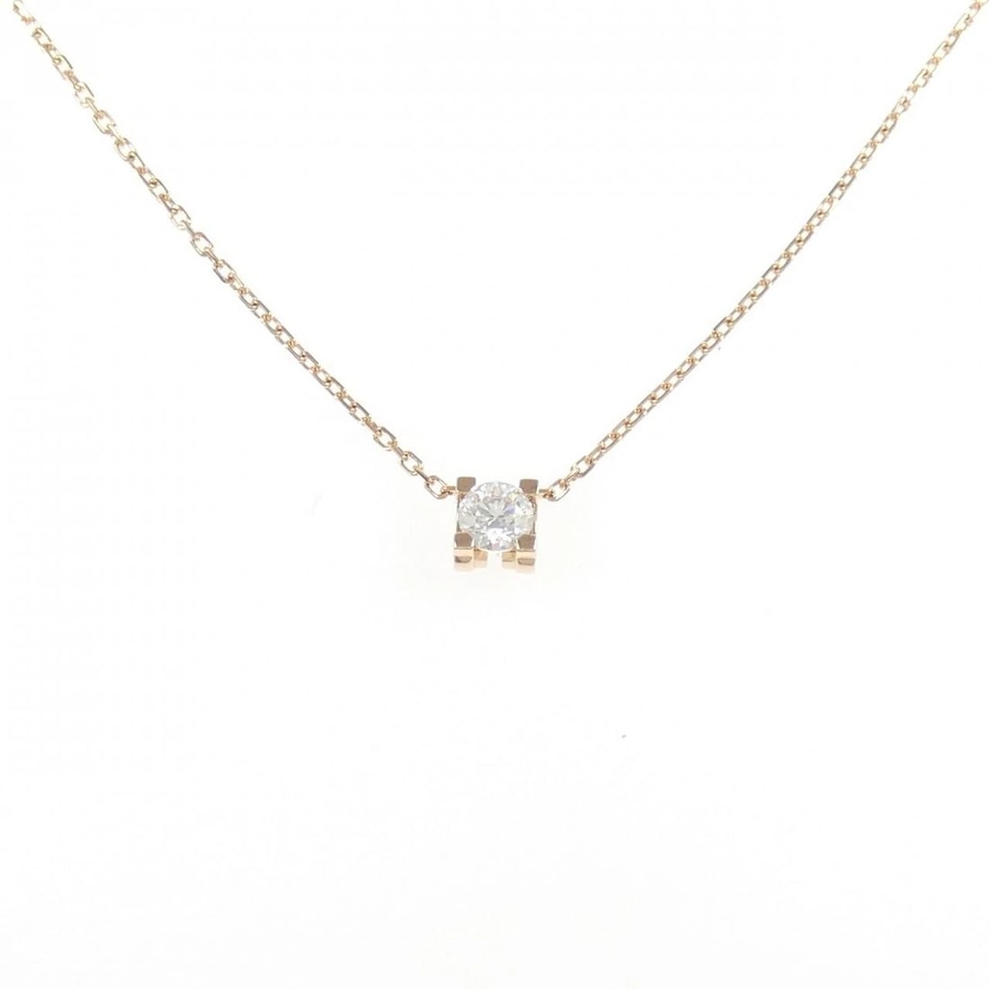 CARTIER C DE CARTIER NECKLACE: Cartier C de Cartier Necklace Brand: CARTIER Type: Cartier Necklace Material: 750 Pink Gold, Main Stone/Creation Natural Color: Pink Gold Size: 39?42cm,Actual Size Pendant length approx. x width