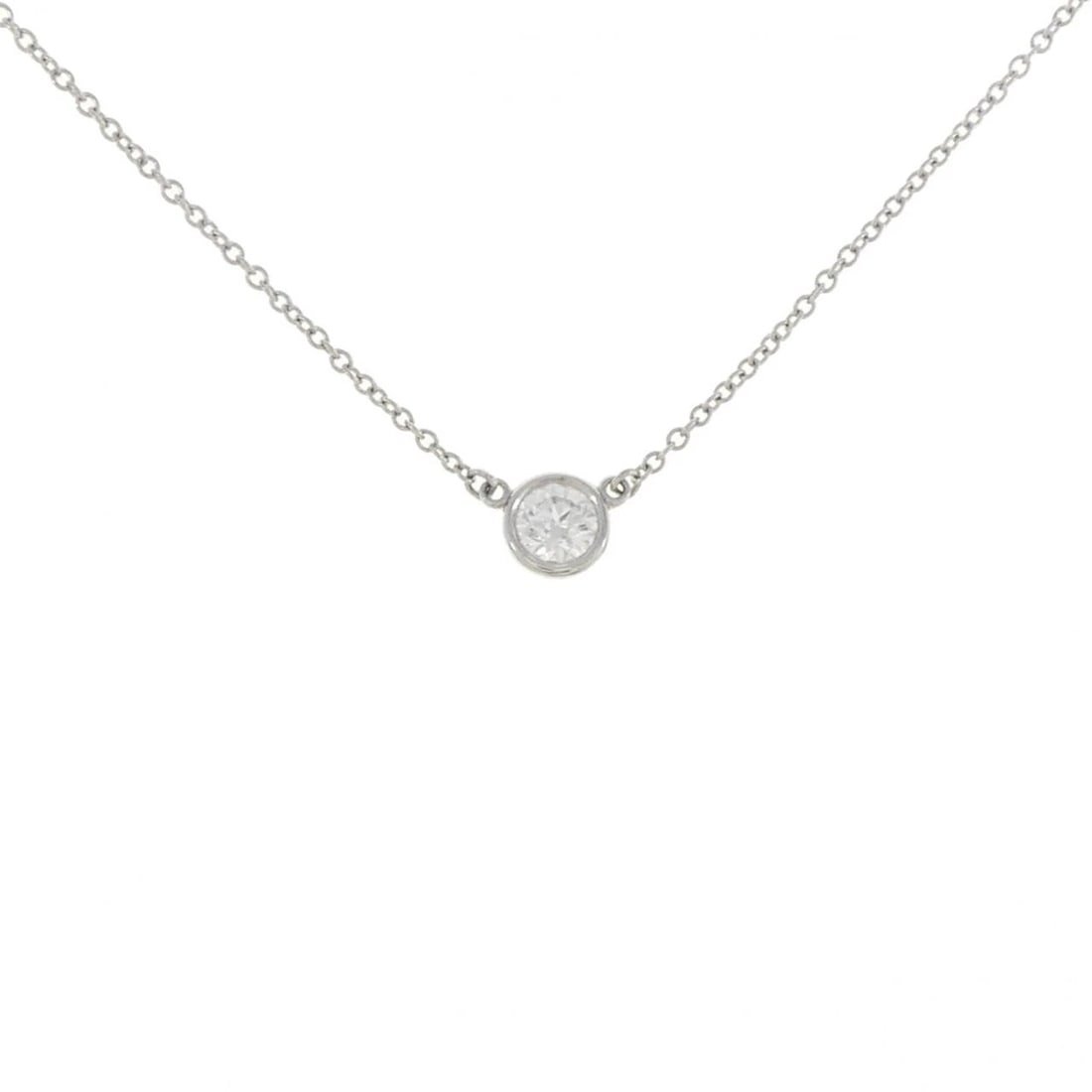 TIFFANY & CO. BY THE YARD NECKLACE 0.28CT H VS1 EXT: TIFFANY & Co. By the Yard Necklace 0.28CT H VS1 EXT Brand: TIFFANY&Co. Type: TIFFANY&Co. Necklace Material: Platinum950, Color: none Size: 42cm,Actual Size Diameteraround: 5.5mm Chain maximum width