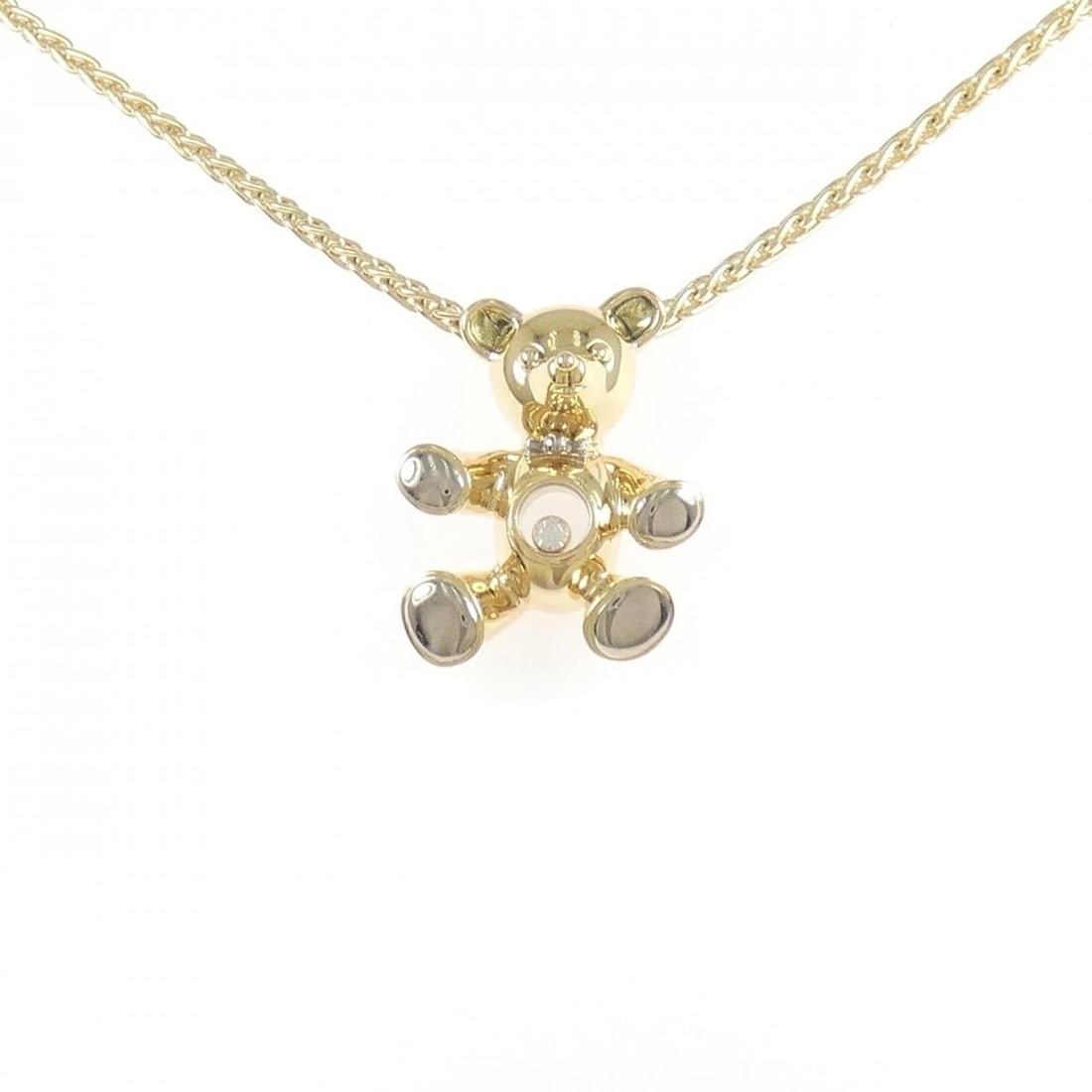 CHOPARD BEAR DIAMOND NECKLACE: Chopard Bear Diamond Necklace Brand: Chopard Type: Chopard Necklace Material: 750 yellow gold/750 white gold, Color: none Size: 42cm,Actual Size Pendant length approx. x width approx.: 25.2mmx20.4mm C