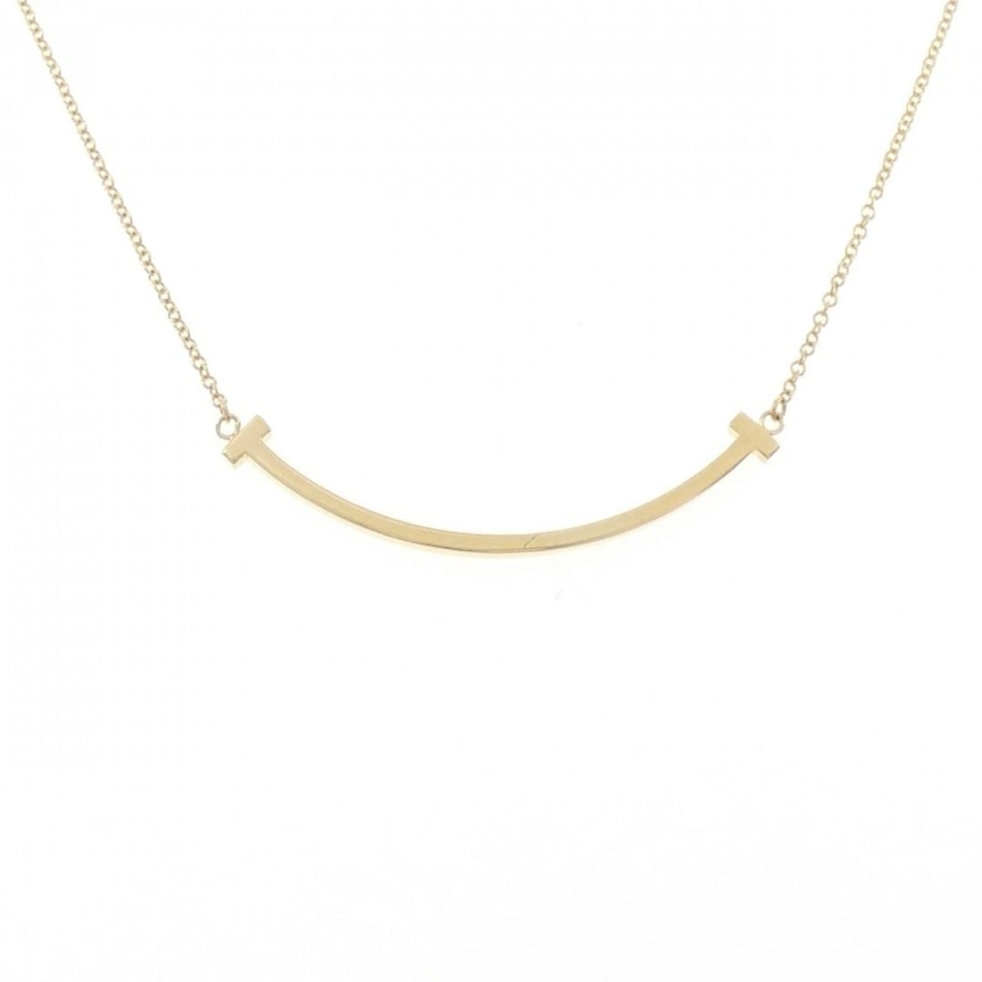 TIFFANY&CO. T SMILE SMALL NECKLACE: TIFFANY&Co. T Smile Small Necklace Brand: TIFFANY&Co. Type: TIFFANY&Co. Necklace Material: 750 yellow gold, Color: yellow gold Size: 40?45cm,Actual Size Pendant length approx. x width approx.: