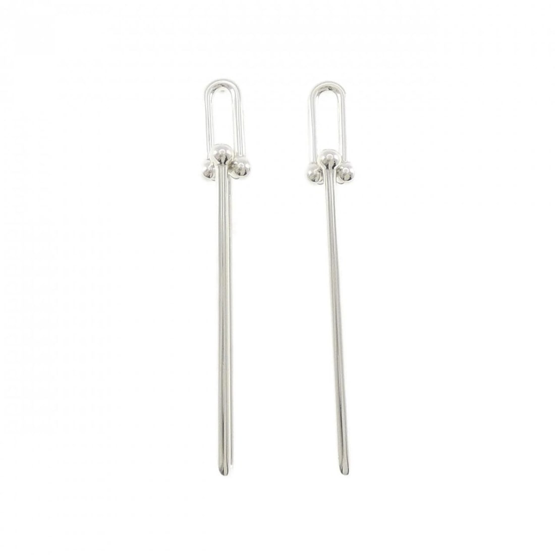 TIFFANY&CO. DOUBLE LONG LINK PIERCE: TIFFANY&Co. Double Long Link Pierce Brand: TIFFANY&Co. Type: TIFFANY&Co. Pierce/Earring Material: 925Silver, Color: none Size: Actual Size Approx. height x width: 75.9mm x 9.9mm Accessories: None