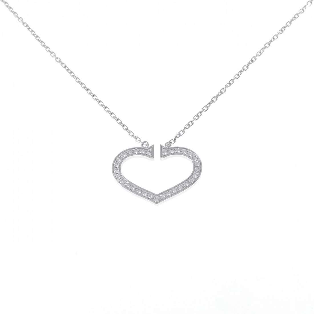 CARTIER C HEART LARGE NECKLACE: Cartier C Heart Large Necklace Brand: CARTIER Type: Cartier Necklace Material: 750 white gold, Main Stone/Creation Natural Color: white gold Size: 45cm,Actual Size Pendant length approx. x width