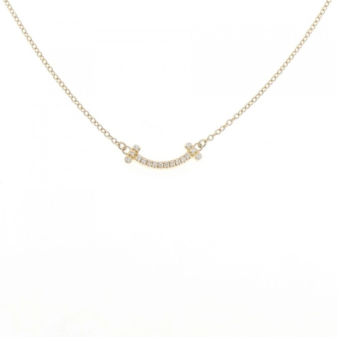TIFFANY & CO. T SMILE MINI NECKLACE: TIFFANY & Co. T Smile Mini Necklace Brand: TIFFANY&Co. Type: TIFFANY&Co. Necklace Material: 750 yellow gold, Main Stone/Creation Natural Color: yellow gold Size: 41?46cm,Actual Size Pendant length