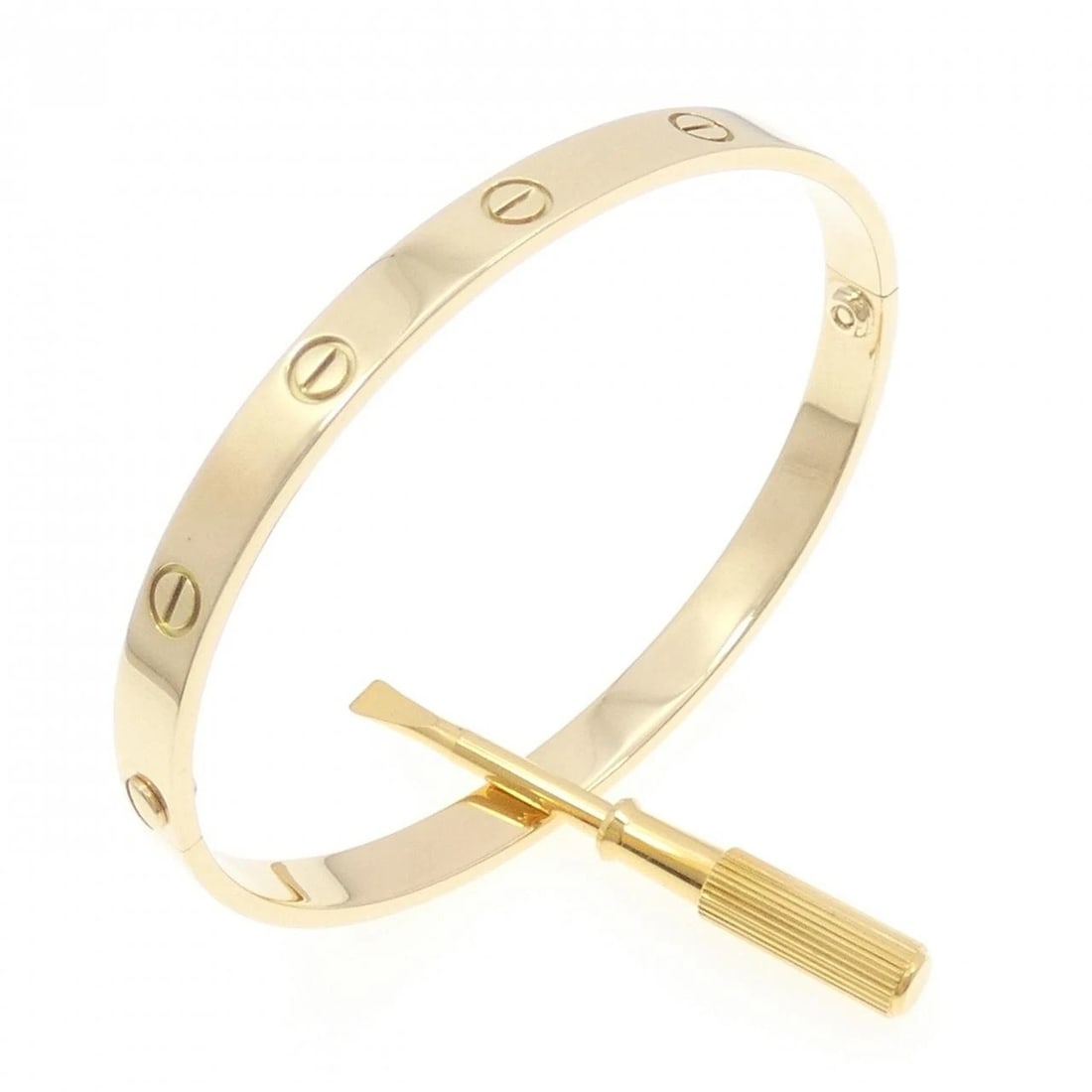 CARTIER LOVE BRACELET: Cartier Love Bracelet Brand: CARTIER Type: Cartier Bracelets Material: 750 yellow gold, Color: yellow gold Size: 19cm Accessories: None Accessories Notice: When purchasing pre-owned goods, please