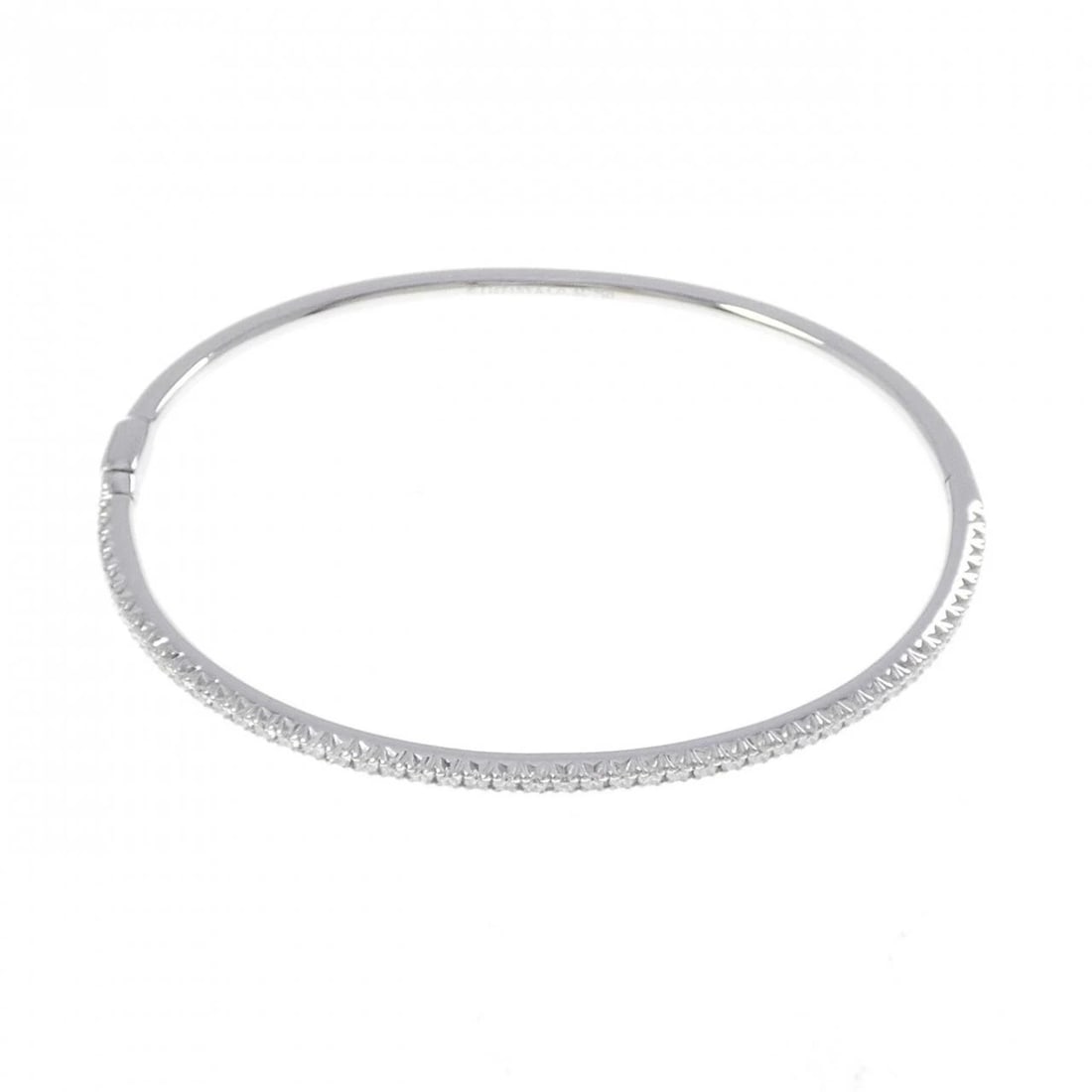 TIFFANY & CO. METRO HINGE BANGLE: TIFFANY & Co. Metro Hinge Bangle Brand: TIFFANY&Co. Type: TIFFANY & Co. bracelet Material: 750 white gold, Main Stone/Creation Natural Color: white gold Size: 18cm,Actual Size Max width approx: 2.2mm