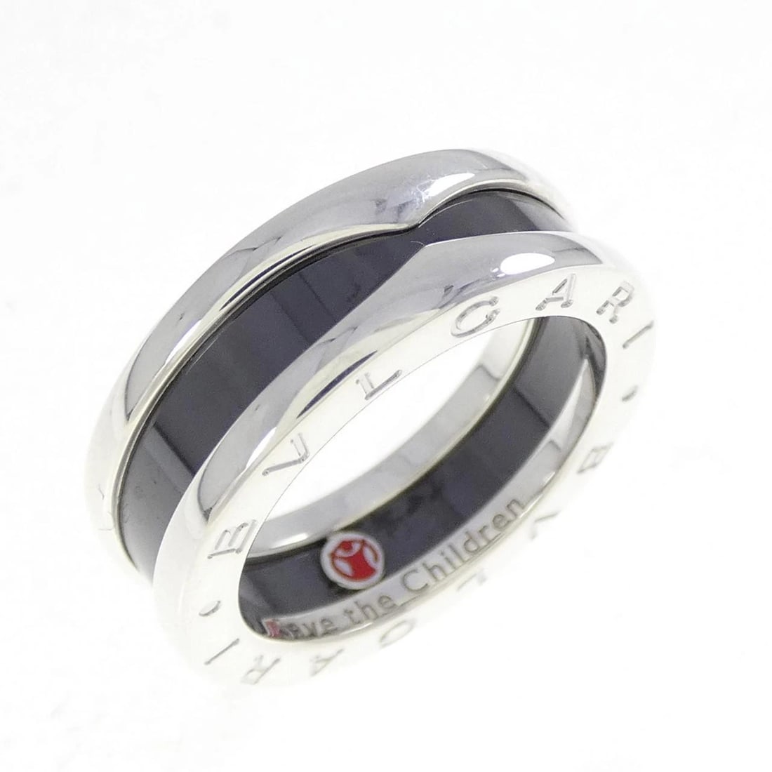 BVLGARI SAVE THE CHILDREN RING: Bvlgari Save the Children Ring Brand: BVLGARI Type: Bulgari Ring Material: 925Silver/Ceramic, Main Stone/Creation (Resin) Color: none Size: US5 1/2 Accessories: None Accessories Notice: When