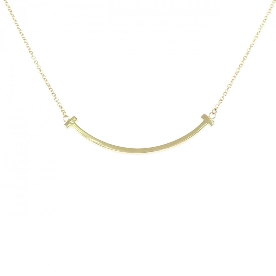 TIFFANY&CO. T SMILE SMALL NECKLACE: TIFFANY&Co. T Smile Small Necklace Brand: TIFFANY&Co. Type: TIFFANY&Co. Necklace Material: 750 yellow gold, Color: yellow gold Size: 40?45cm,Actual Size Pendant length approx. x width approx.: