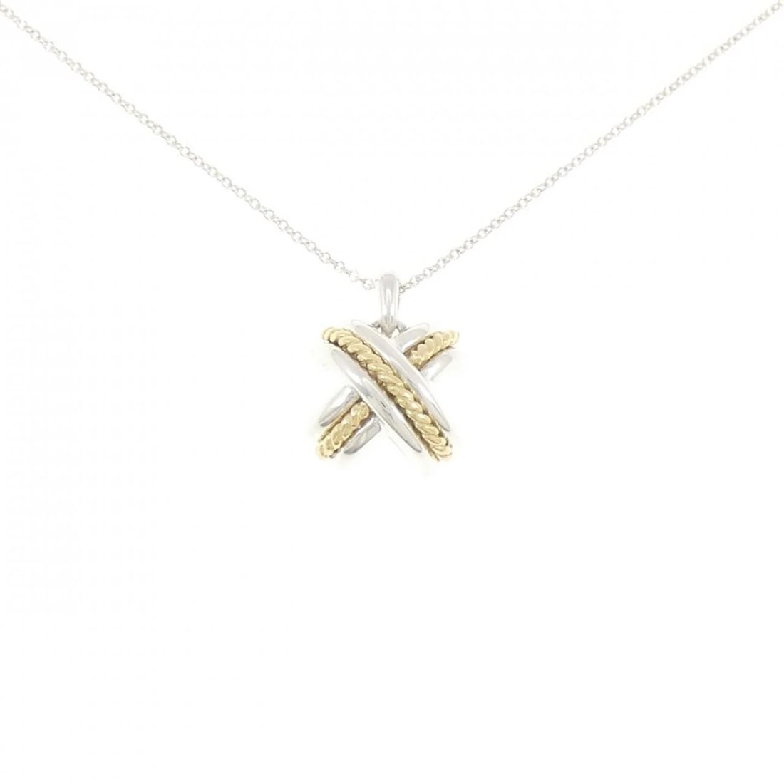TIFFANY & CO. SIGNATURE NECKLACE: TIFFANY & Co. Signature Necklace Brand: TIFFANY&Co. Type: TIFFANY&Co. Necklace Material: 925Silver/750Yellow Gold, Color: none Size: 42cm,Actual Size Pendant length approx. x width approx.: