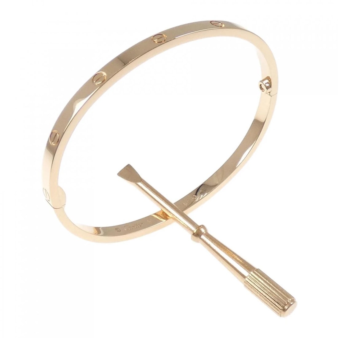 CARTIER LOVE BRACELET SMALL: Cartier Love Bracelet Small Brand: CARTIER Type: Cartier Bracelets Material: 750 Pink Gold, Color: Pink Gold Size: 15.5cm,Actual Size Max width approx: 3.6mm Accessories: None Accessories Notice: