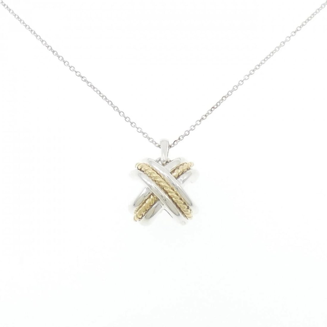 TIFFANY & CO. SIGNATURE NECKLACE: TIFFANY & Co. Signature Necklace Brand: TIFFANY&Co. Type: TIFFANY&Co. Necklace Material: 925Silver/750Yellow Gold, Color: none Size: 43cm,Actual Size Pendant length approx. x width approx.: