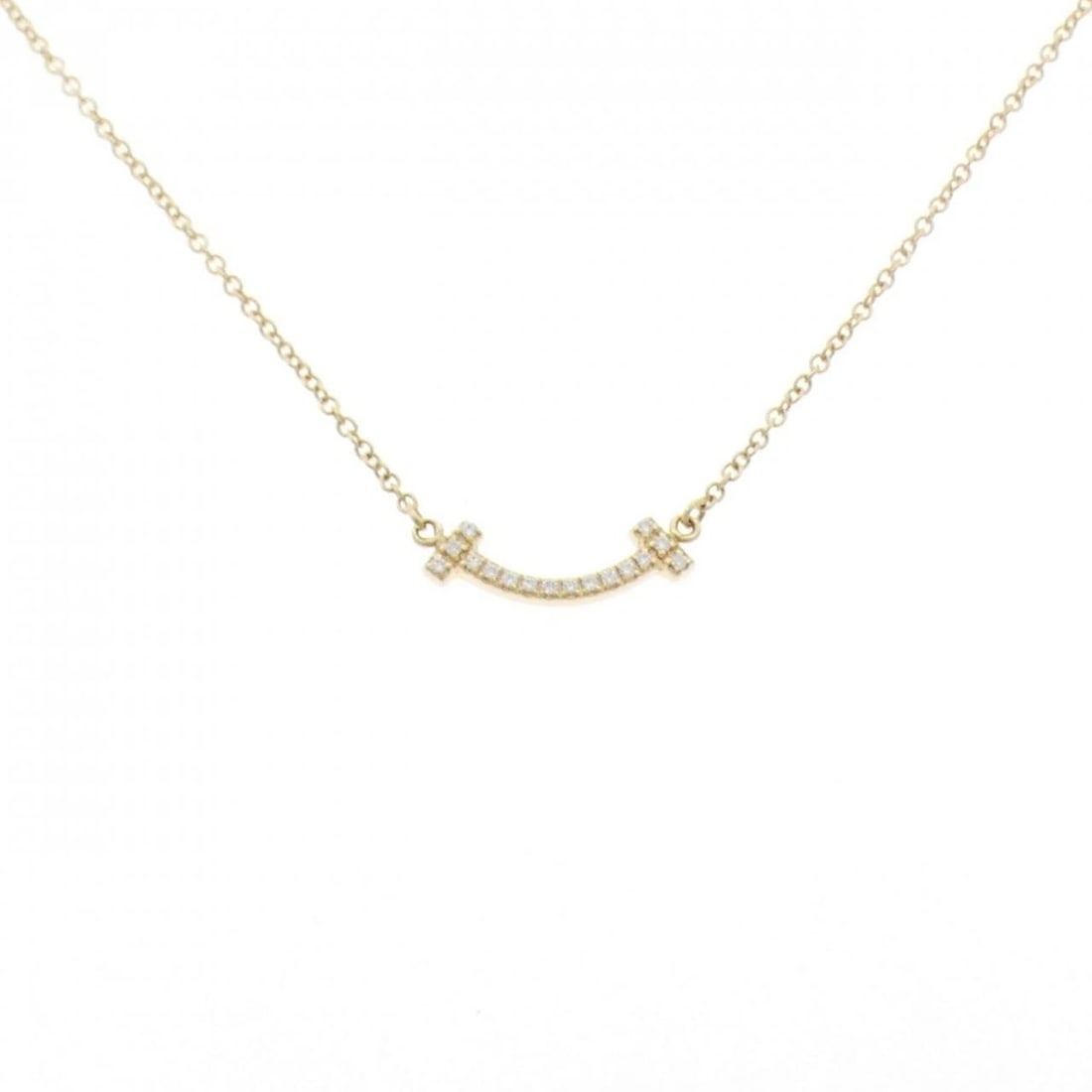 TIFFANY & CO. T SMILE MINI NECKLACE: TIFFANY & Co. T Smile Mini Necklace Brand: TIFFANY&Co. Type: TIFFANY&Co. Necklace Material: 750 yellow gold, Main Stone/Creation Natural Color: yellow gold Size: 41?46cm,Actual Size Pendant length app