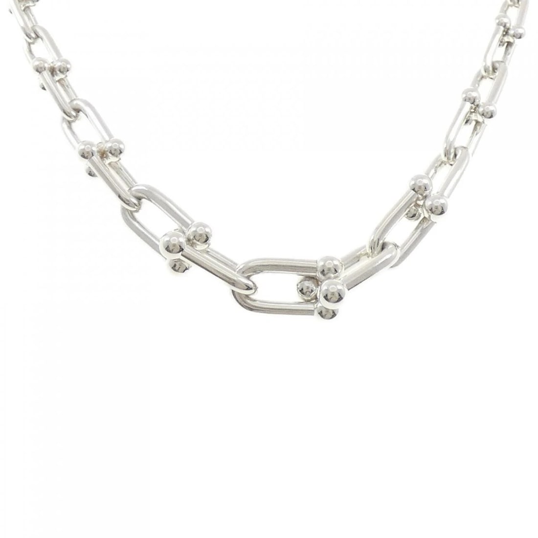 TIFFANY & CO. HARDWARE GRADUATED LINK NECKLACE: TIFFANY & Co. Hardware Graduated Link Necklace Brand: TIFFANY&Co. Type: TIFFANY&Co. Necklace Material: 925Silver, Color: none Size: 46cm,Actual Size Max width approx: 15.5mm Accessories: None