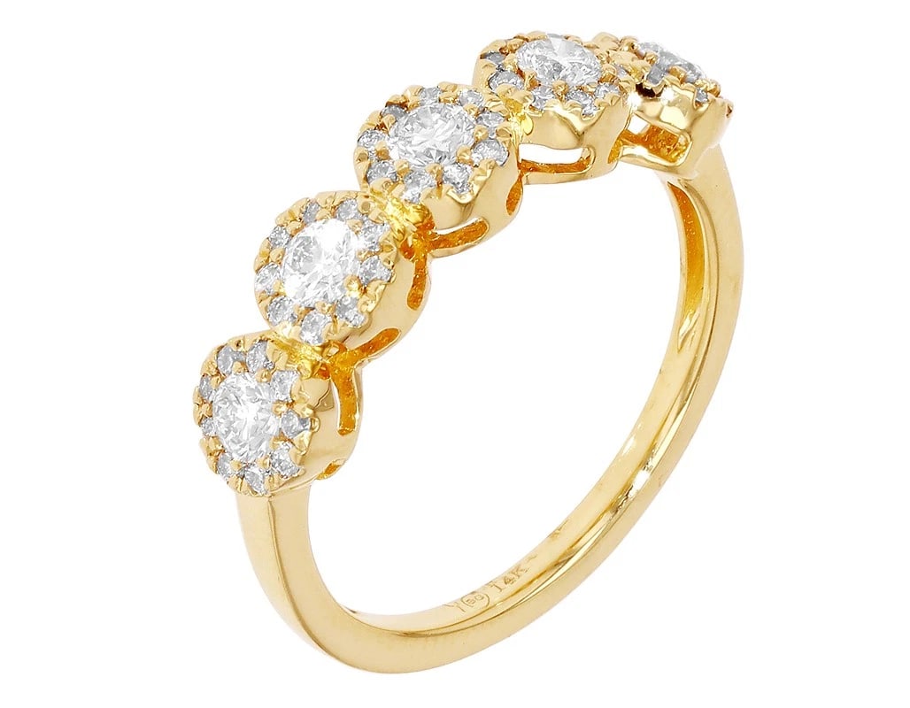 FIVE STONE CLUSTER DIAMOND RING BAND 14K YELLOW GOLD: Five Stone Cluster Diamond Ring Band 14K Yellow Gold Brand: None Type: Ring Material: 14K Yellow Gold, Color: Yellow Gold Size: 7 US Accessories: None Accessories Notice: When purchasing p